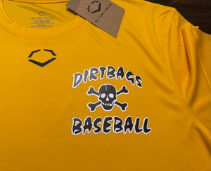 Gold Evoshield Performance Tee - Black Crossbones Logo